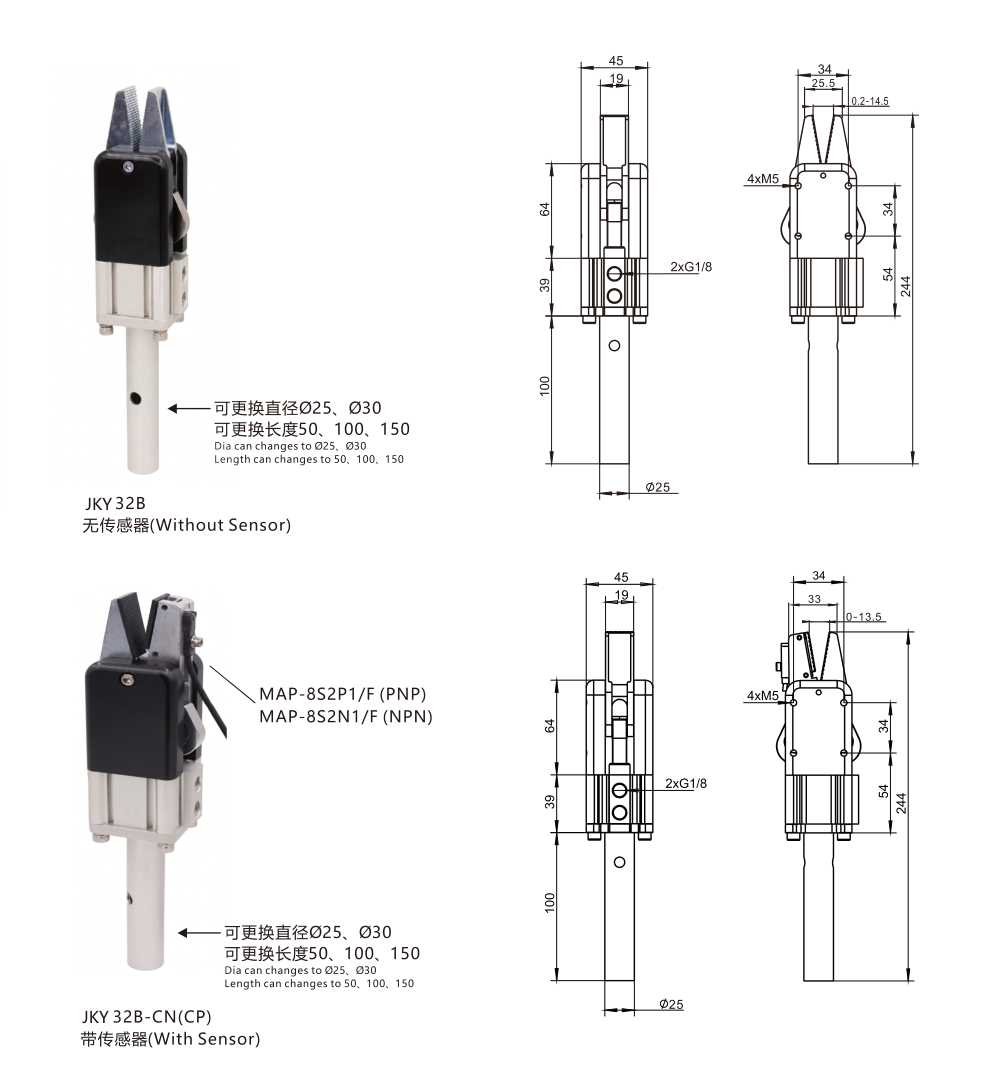 JKY32 SERIES 外形与安装尺寸
